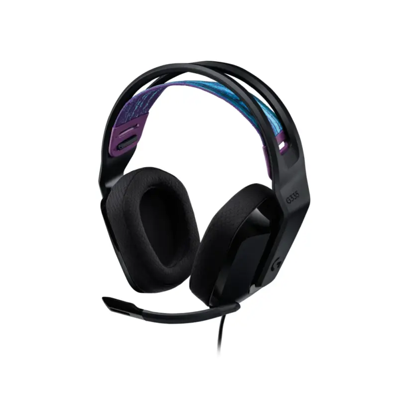 AUDÍFONOS DE DIADEMA GAMING DE COLOR NEGRO LOGITECH DE CABLE CON MICRÓFONO PLUG-AND-PLAY G335
